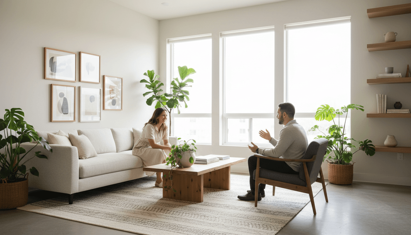 Residents enjoying common area at BrightNest Living